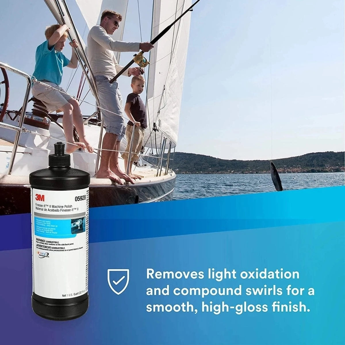 3M Marine Qualifies for Free Shipping 3M Marine Finesse-It II Machine Polish, 1 quart #05928