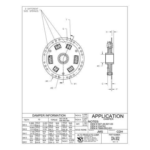 Alto Products Qualifies for Free Shipping Alto Products Damper Hurth Marine #DA-302