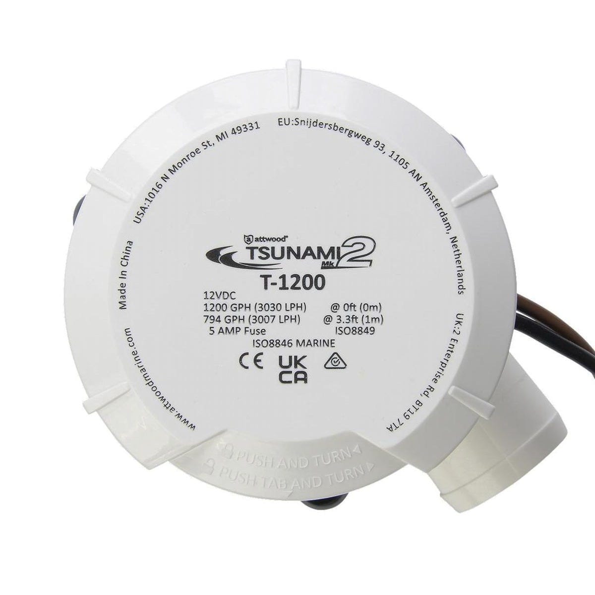 Attwood Marine Qualifies for Free Shipping Attwood Marine Bilge Pump 1200 GPH Tsunami Mk2 12v #5612-7