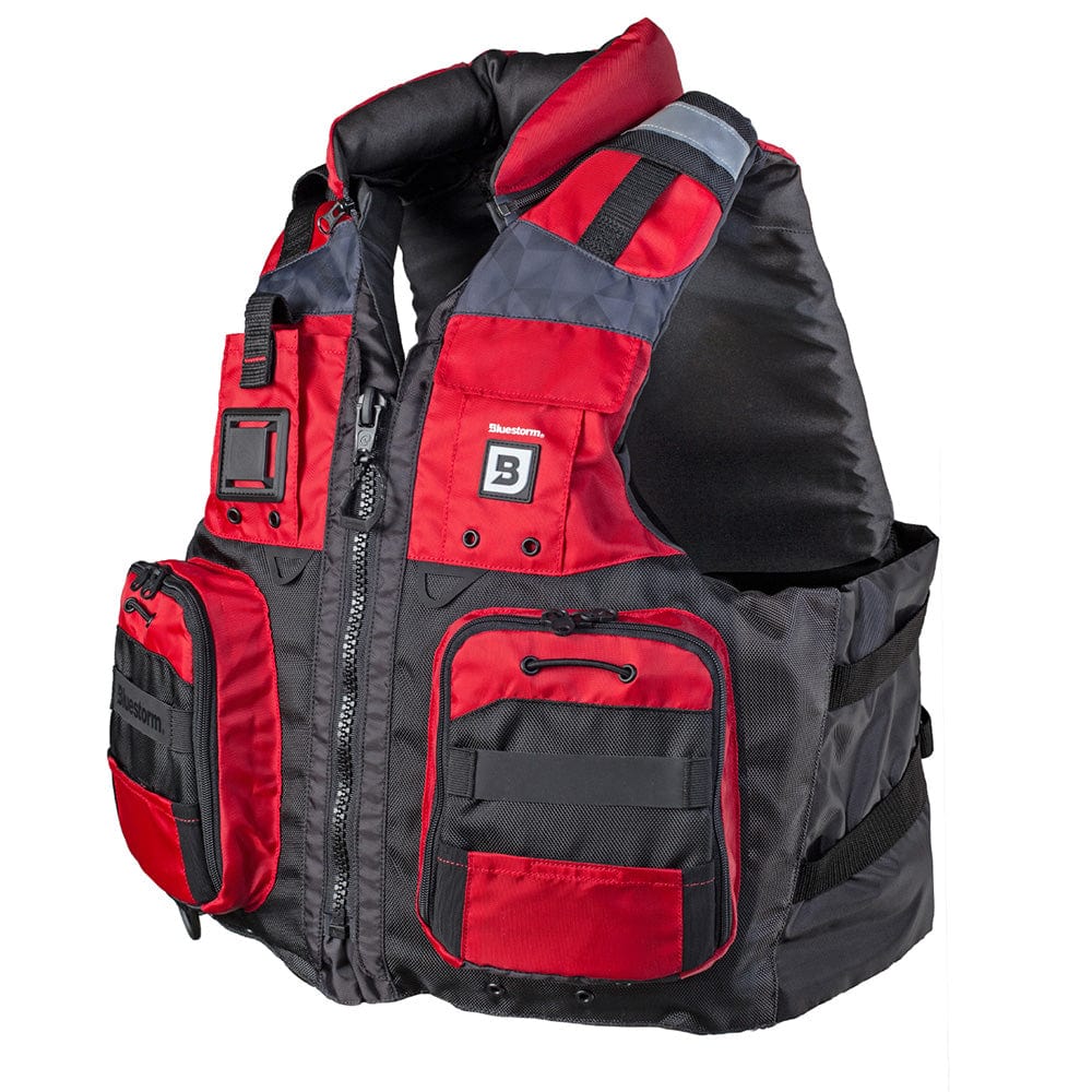 Bluestorm Qualifies for Free Shipping Bluestorm Classic Adult Fishing Life Jacket Nitro #BS-70B-RED-S/M