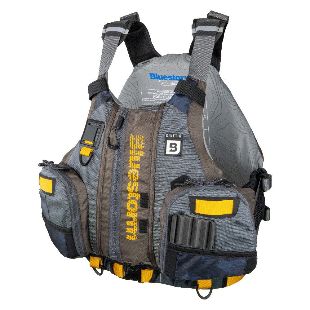 Bluestorm Qualifies for Free Shipping Bluestorm Kinetic Kayak Fishing Vest Legendary Taupe #BS-409-TPE-L/XL