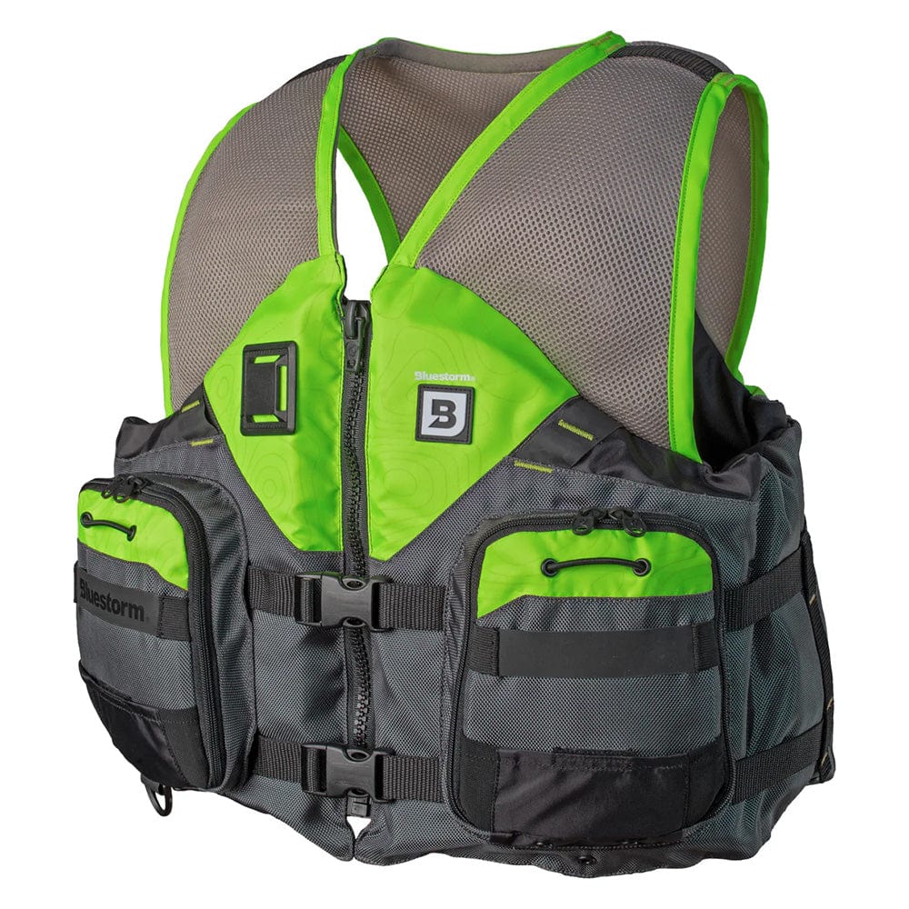 Bluestorm Qualifies for Free Shipping Bluestorm Sportsman Adult Mesh Fishing Life Jacket Hi-Vis #BS-105-HVS-L/XL