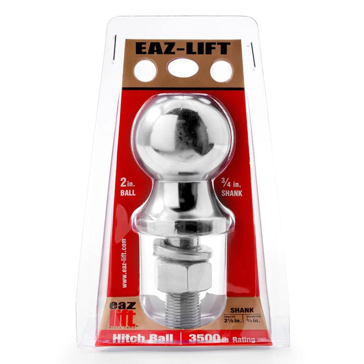 Camco Qualifies for Free Shipping Camco Eaz-Lift Hitch Ball 3500 lb Rating 2" x 3/4" x 2-1/8" #48223