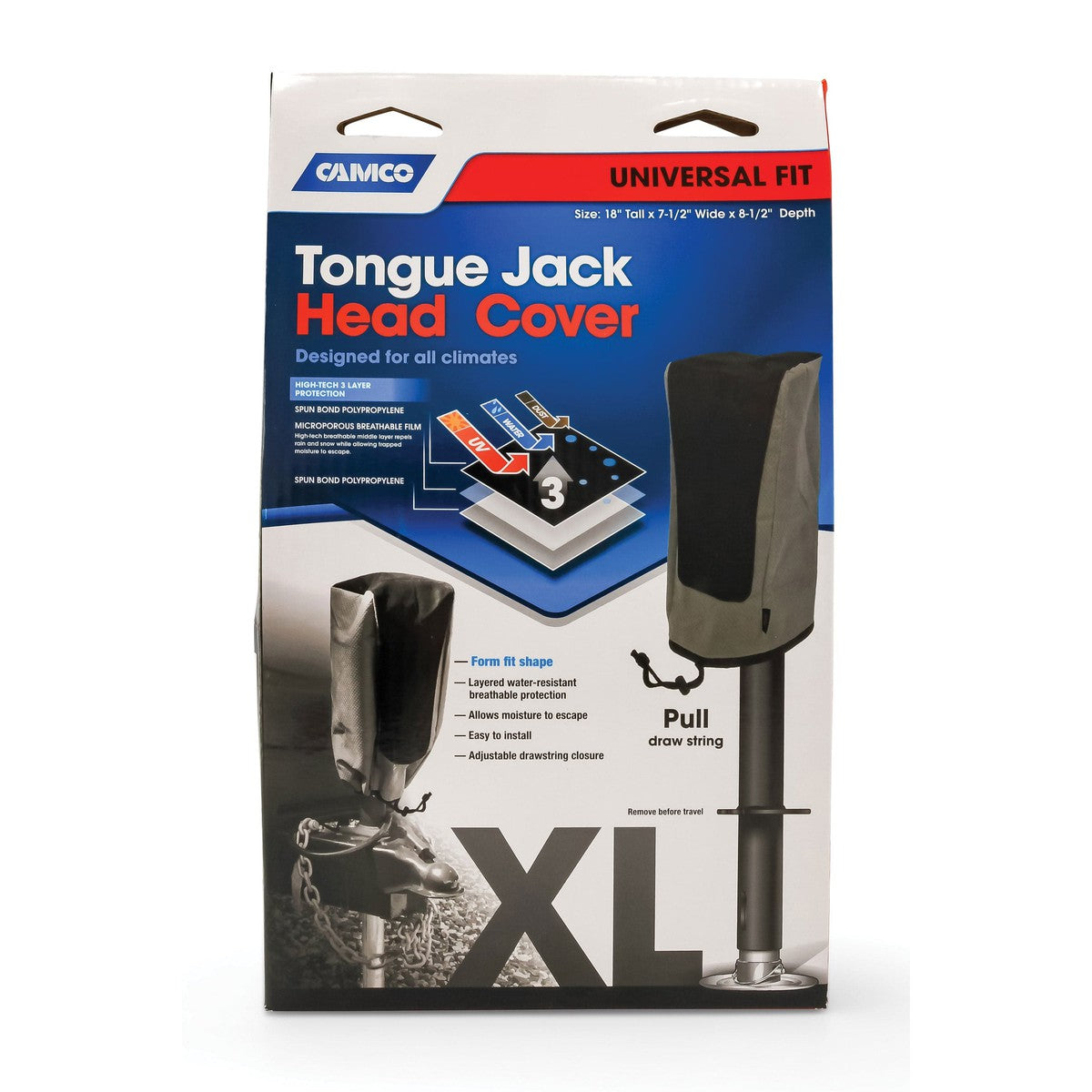 Camco Qualifies for Free Shipping Camco Electric Tongue Jack Head Cover 18" H x 7.5" W x 8.5" D #48356