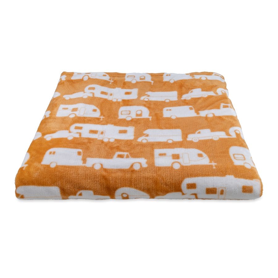 Camco Qualifies for Free Shipping Camco Life Is Better at the Campsite Plush Fleece Blanket Queen Size Autumn Gold #53441