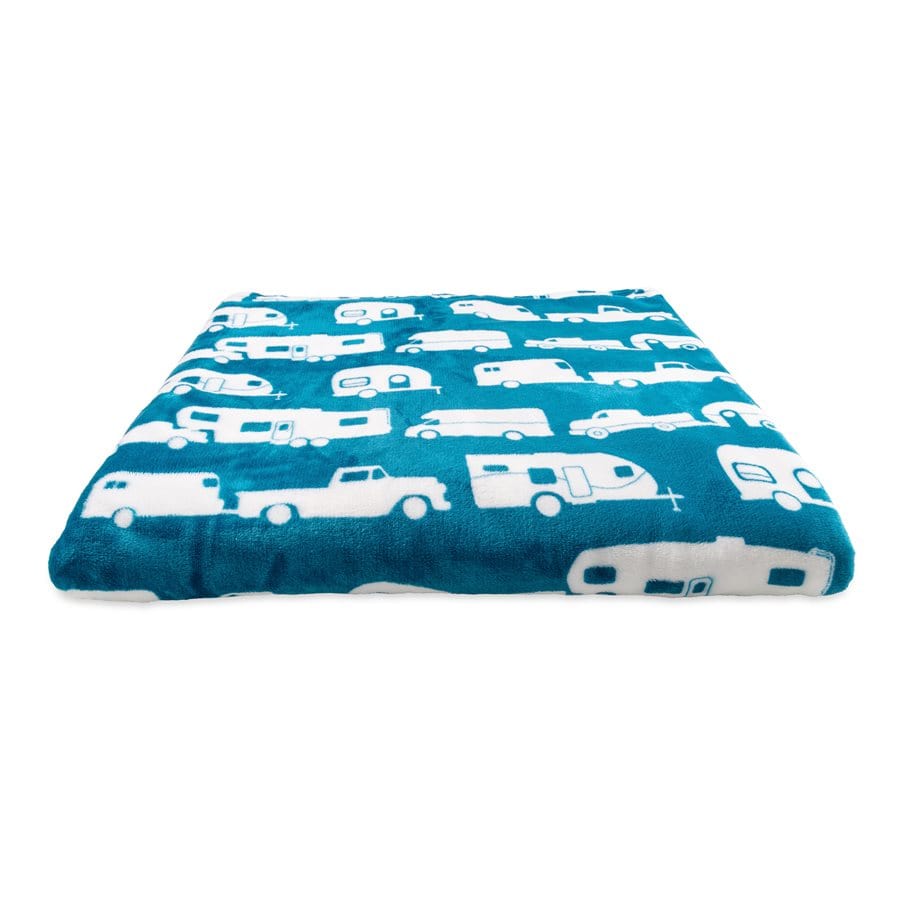 Camco Qualifies for Free Shipping Camco Life Is Better at the Campsite Plush Fleece Blanket Queen Size Blue #53440