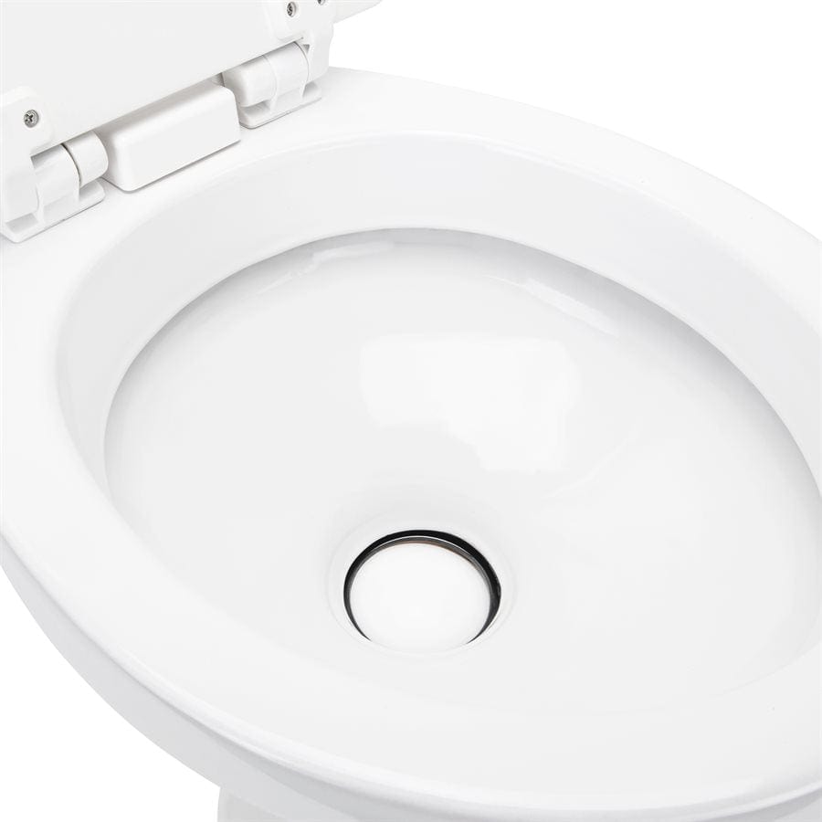 Camco Not Qualified for Free Shipping Camco Premium Ceramic Gravity Toilet White #41710