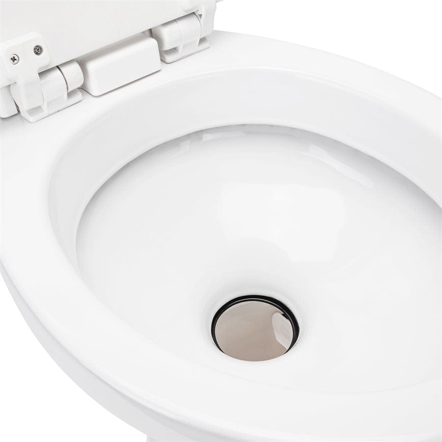 Camco Not Qualified for Free Shipping Camco Premium Ceramic Gravity Toilet White #41710