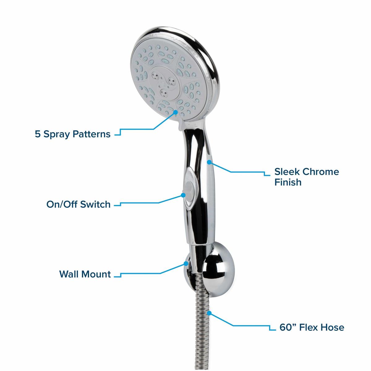 Camco Qualifies for Free Shipping Camco Shower Head Kit Chrome with Hose #43713