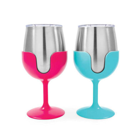 Camco Qualifies for Free Shipping Camco Wine Tumbler Set Blue/Pink #51915