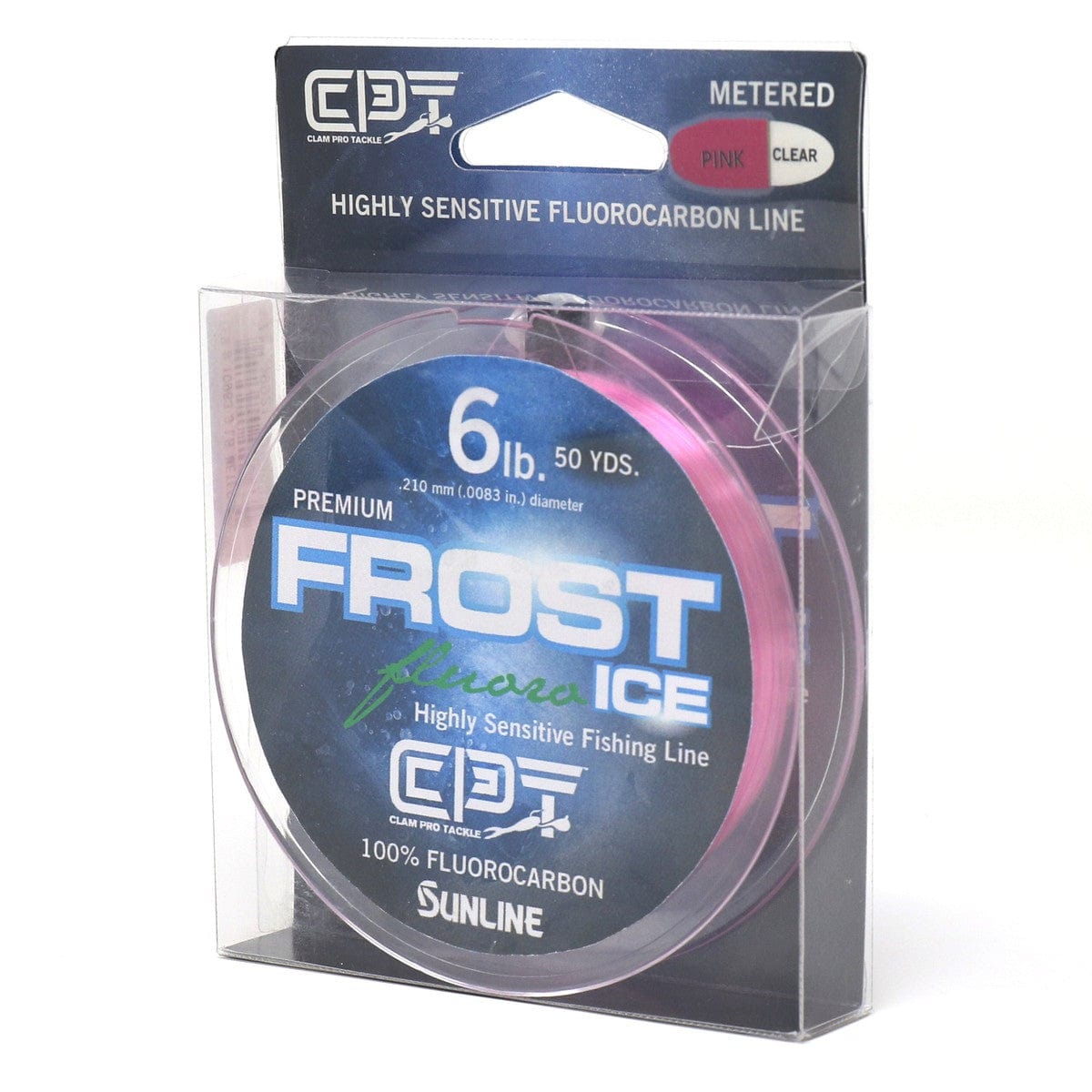 Clam Pro Tackle Qualifies for Free Shipping Clam Pro Tackle Frost Line Fluorocarbon 2 lb Metered Pink/Clear 50 Yard #14423
