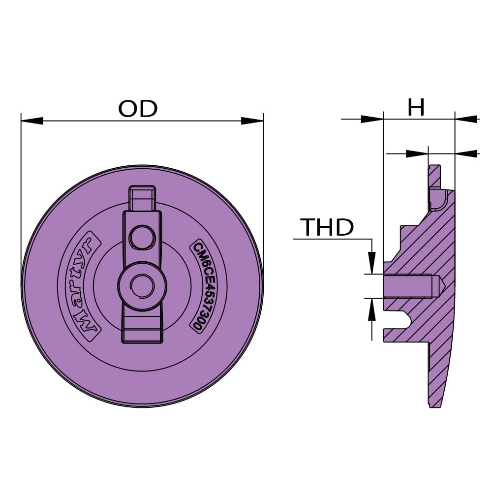 CMP Global Qualifies for Free Shipping CMP Global Anode Yamaha Trim Tab Zinc #CM6CE4537300Z