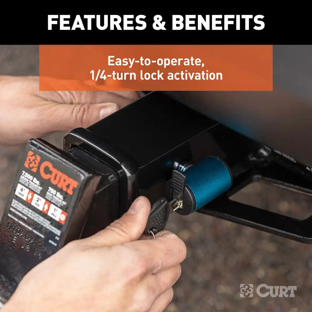 CURT Qualifies for Free Shipping CURT 1/2" Hitch Lock with 5/8" Sleeve Blue Aluminum #23506