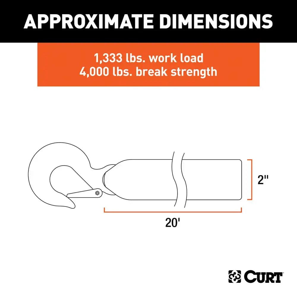 CURT Qualifies for Free Shipping CURT 2" 20' Nylon Winch Strap #29007