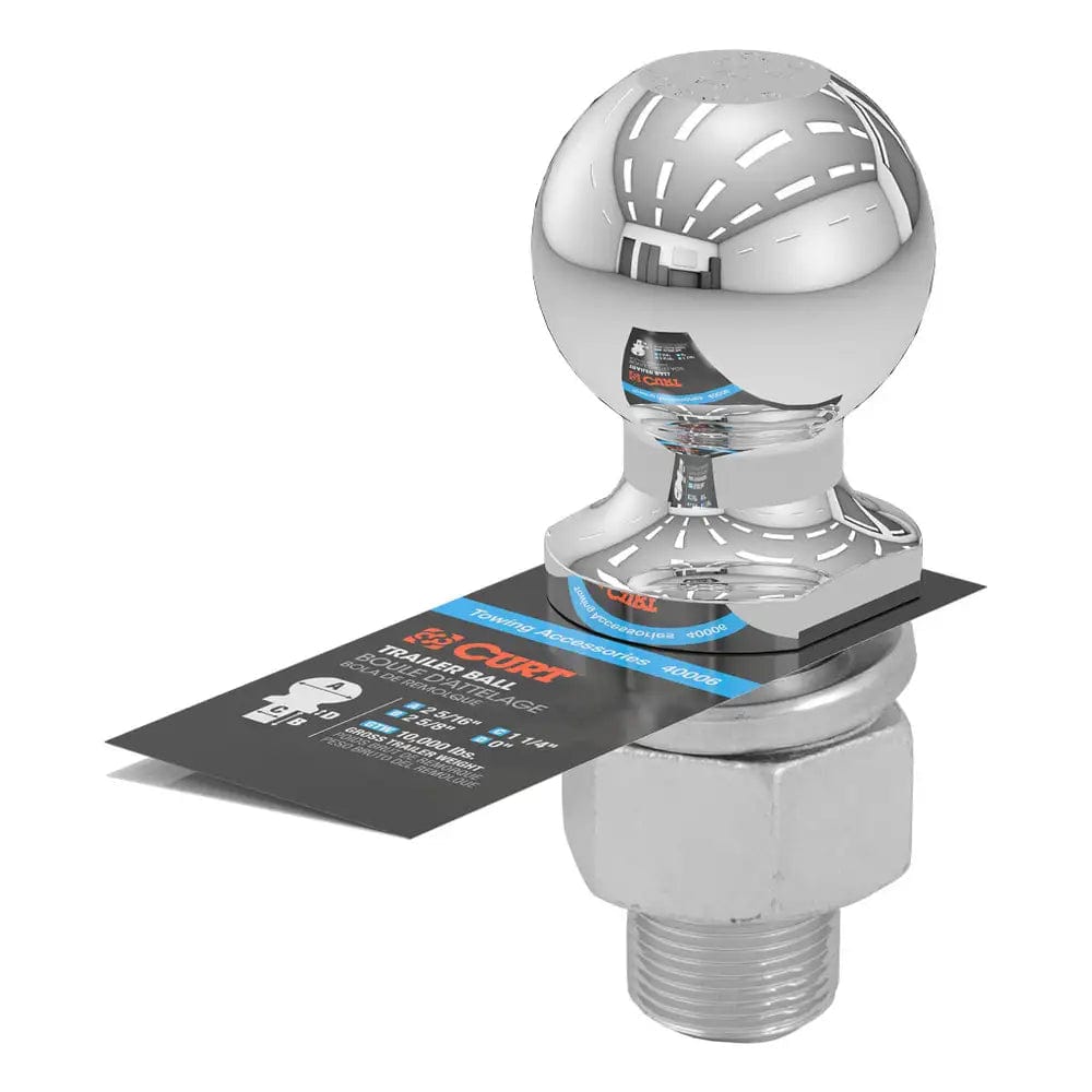 CURT Qualifies for Free Shipping CURT 2-5/16" Chrome Hitch Ball 10000 lb 1-1/4" x 2-5/8" Shank #40006