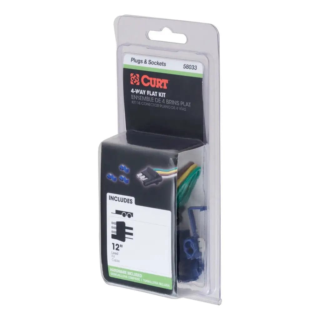 CURT Qualifies for Free Shipping CURT 4-Way Plug 12" Wires Trailer Side #58033