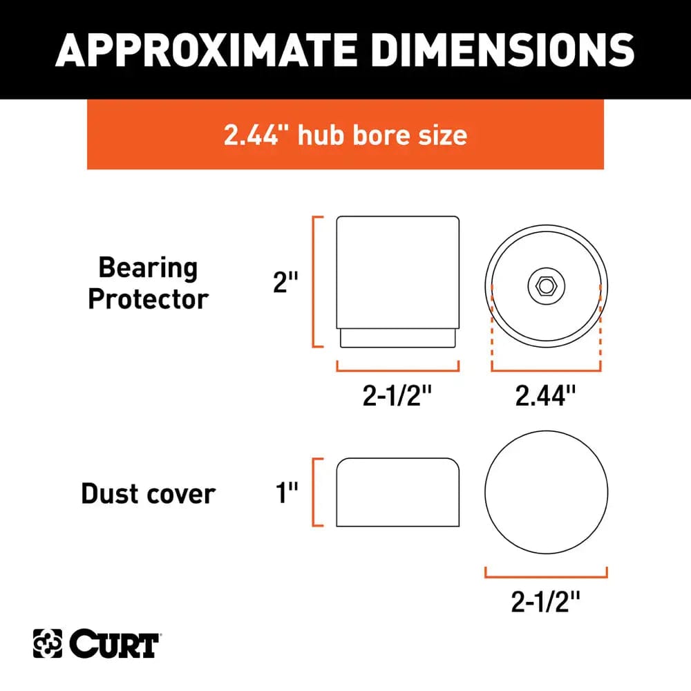 CURT Qualifies for Free Shipping CURT Bearing Protector 2.44" with Cover 2-pk #22244