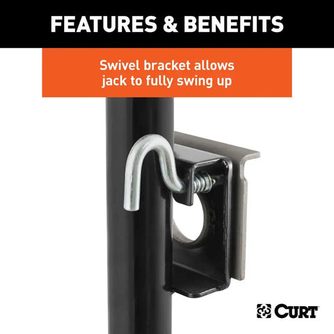 CURT Qualifies for Free Shipping CURT Bracket-Mount Swivel Jack with Top Handle #28300