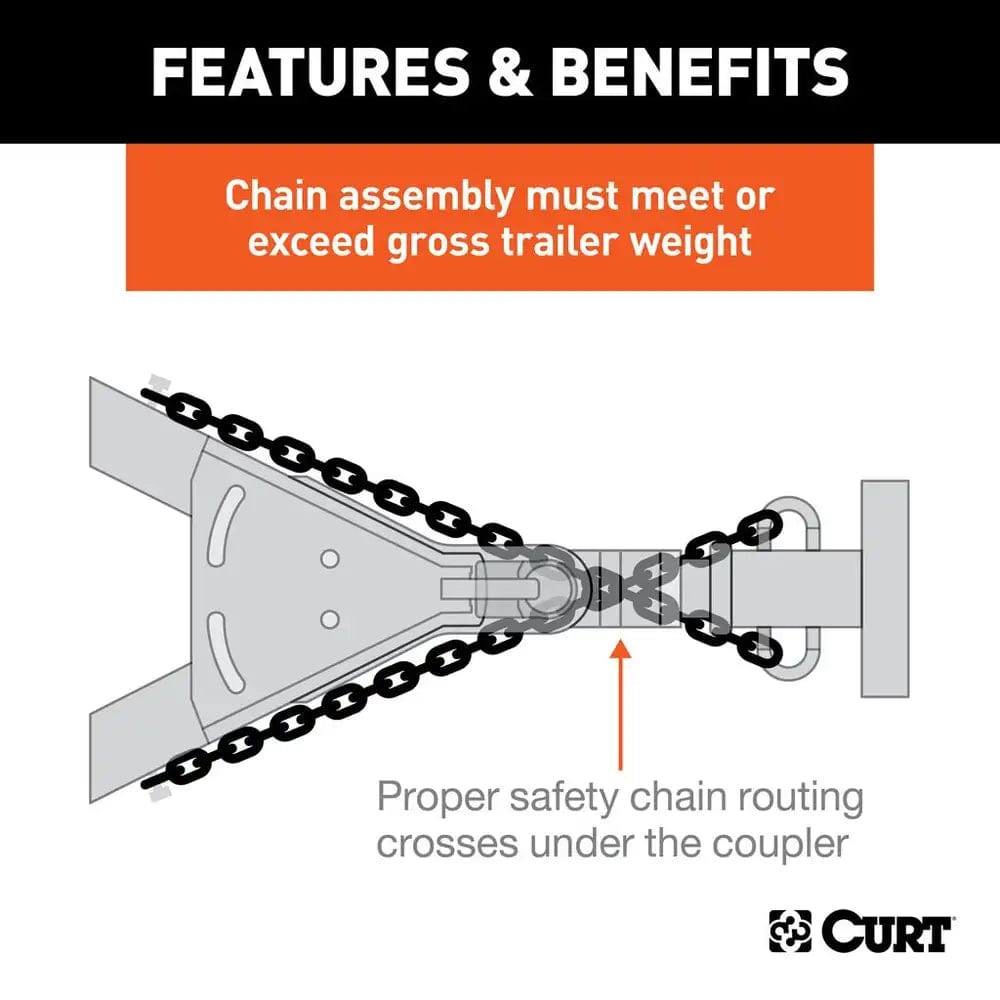 CURT Qualifies for Free Shipping CURT Safety Chain with 1 Clevis Hook #80303