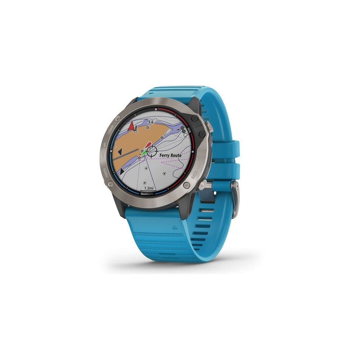 Garmin Qualifies for Free Shipping Garmin Quatix 6x Solar Reman GPS Smartwatch Titanium/Blue Band #010-N2157-3A