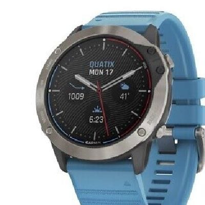 Garmin Qualifies for Free Shipping Garmin Quatix 6x Solar Reman GPS Smartwatch Titanium/Blue Band #010-N2157-3A