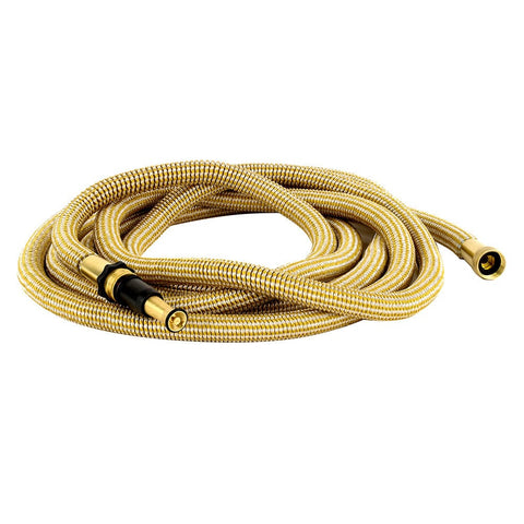 HoseCoil Qualifies for Free Shipping Hosecoil 75' Expandable Pro Gold/White with Brass Twist #HEP75K