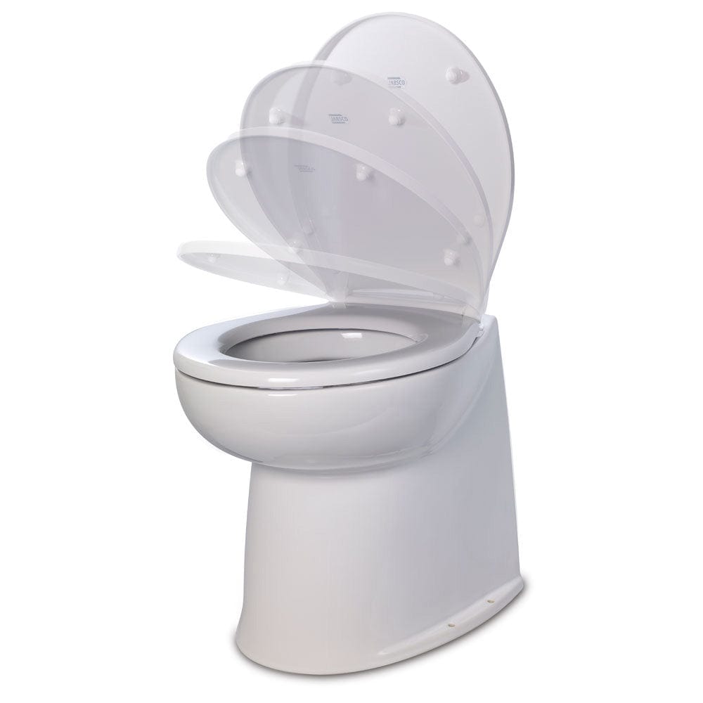 Jabsco Not Qualified for Free Shipping Jabsco Deluxe Flush 14" 12v Straight Back Electric Toilet #58080-3012