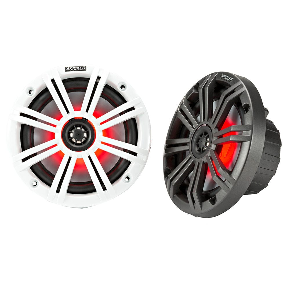 KICKER Qualifies for Free Shipping KICKER KM65 6.5" LED Marine Coaxial Speakers with 3/4" #45KM654L