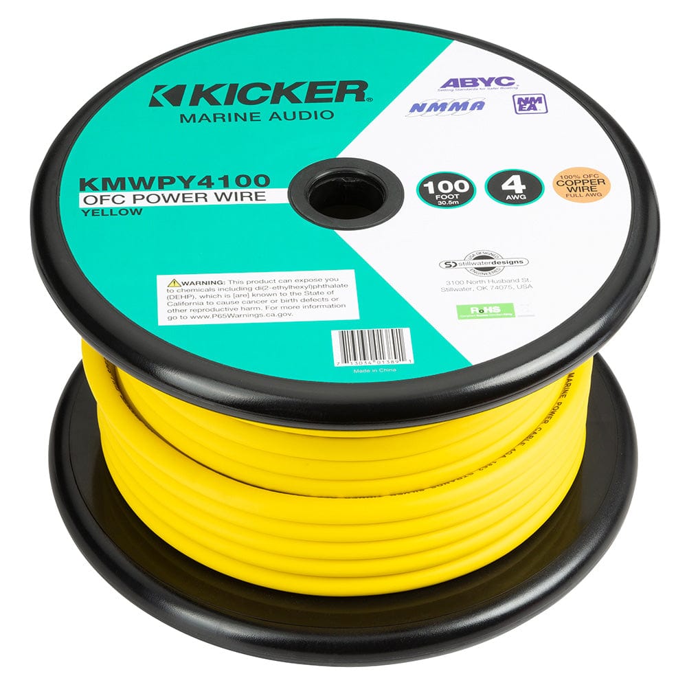 KICKER Qualifies for Free Shipping KICKER KMWPY4100 100' 4 AWG Power Wire Yellow #47KMWPY4100