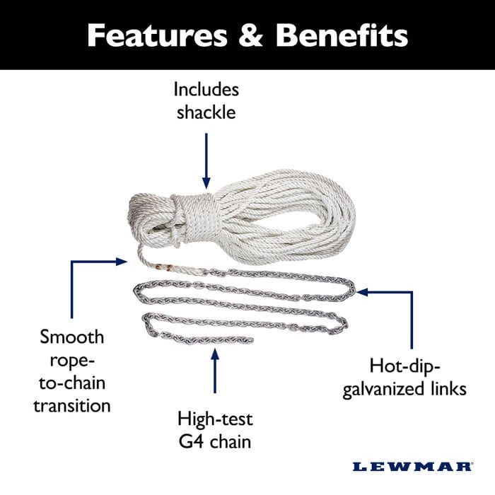 Lewmar Qualifies for Free Shipping Lewmar 10' 1/4" G4 Chain #69000332
