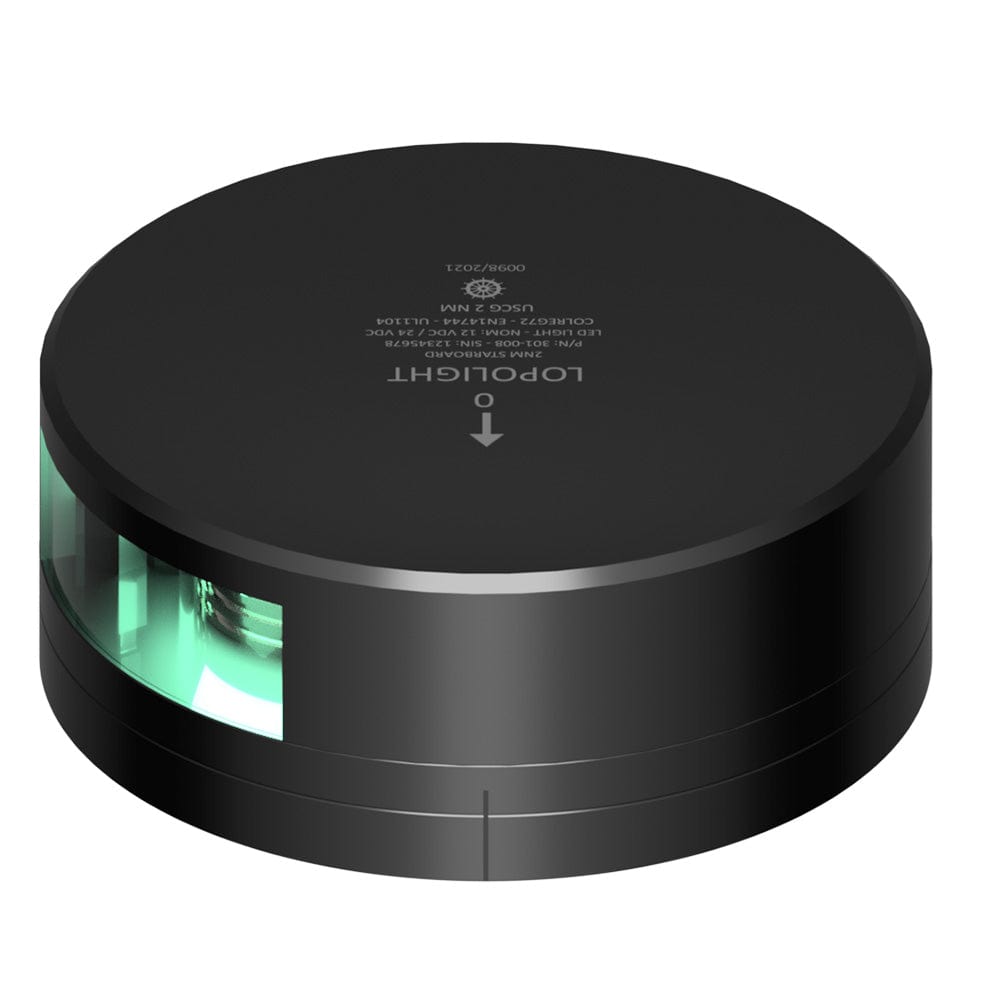 Lopolight Qualifies for Free Shipping Lopolight Green Starboard Light 2nm Black Housing #301-008-FB-B