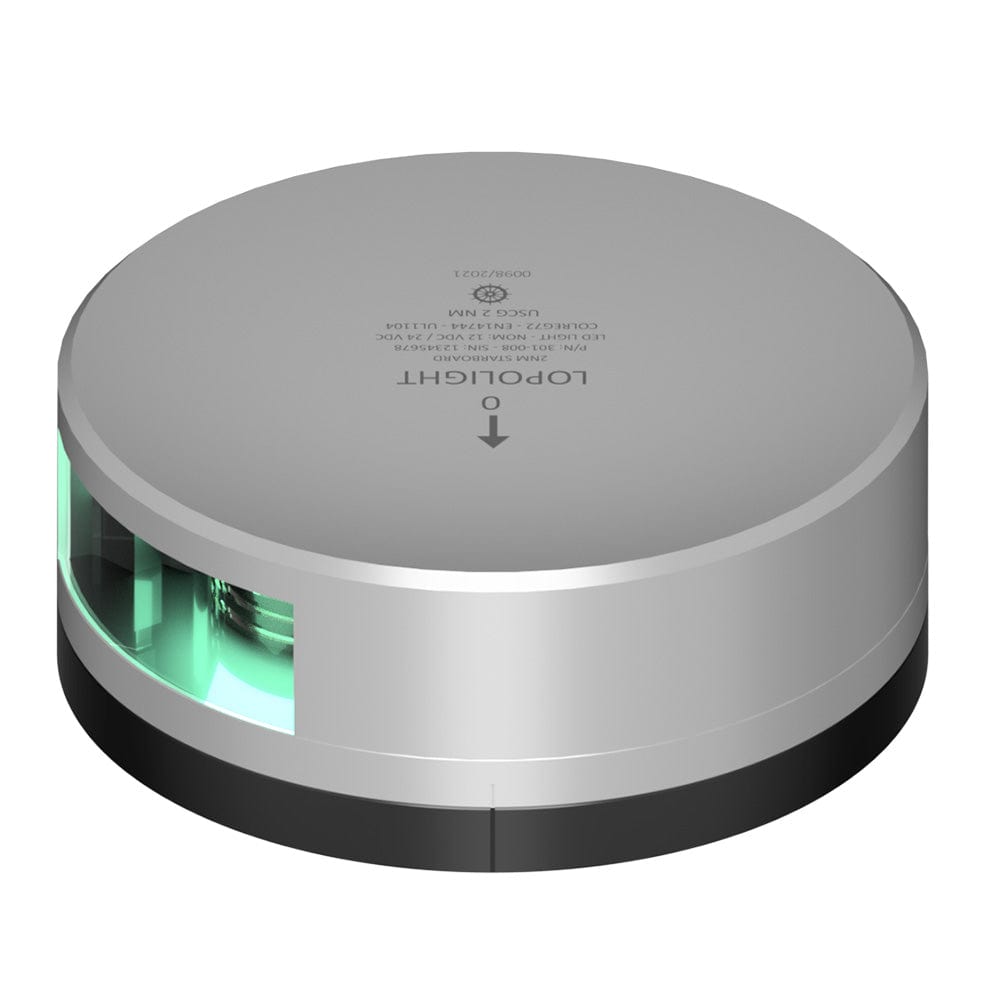 Lopolight Qualifies for Free Shipping Lopolight Green Starboard Light 2nm Silver Housing #301-008-FB