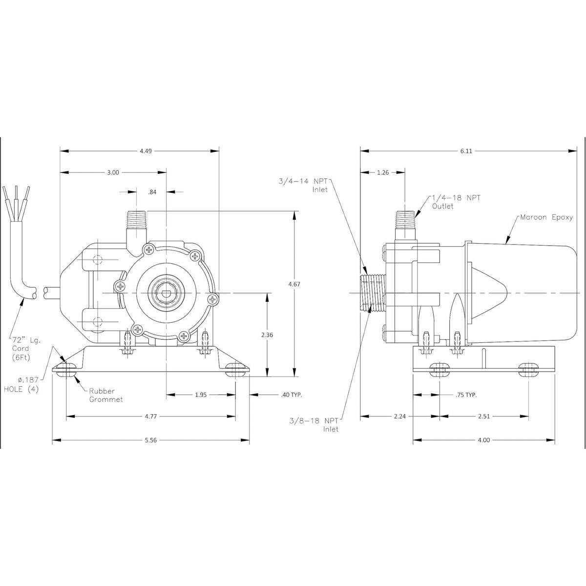 March Pump Qualifies for Free Shipping March Pump LC-2M-MD 115v Marine Pump #0125-0141-0100