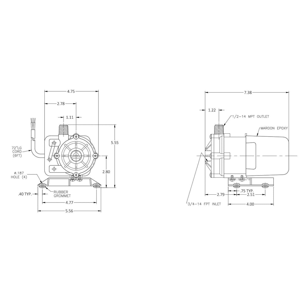 March Pump Qualifies for Free Shipping March Pump LC-3M-MD 115v Marine Pump #0130-0177-0100