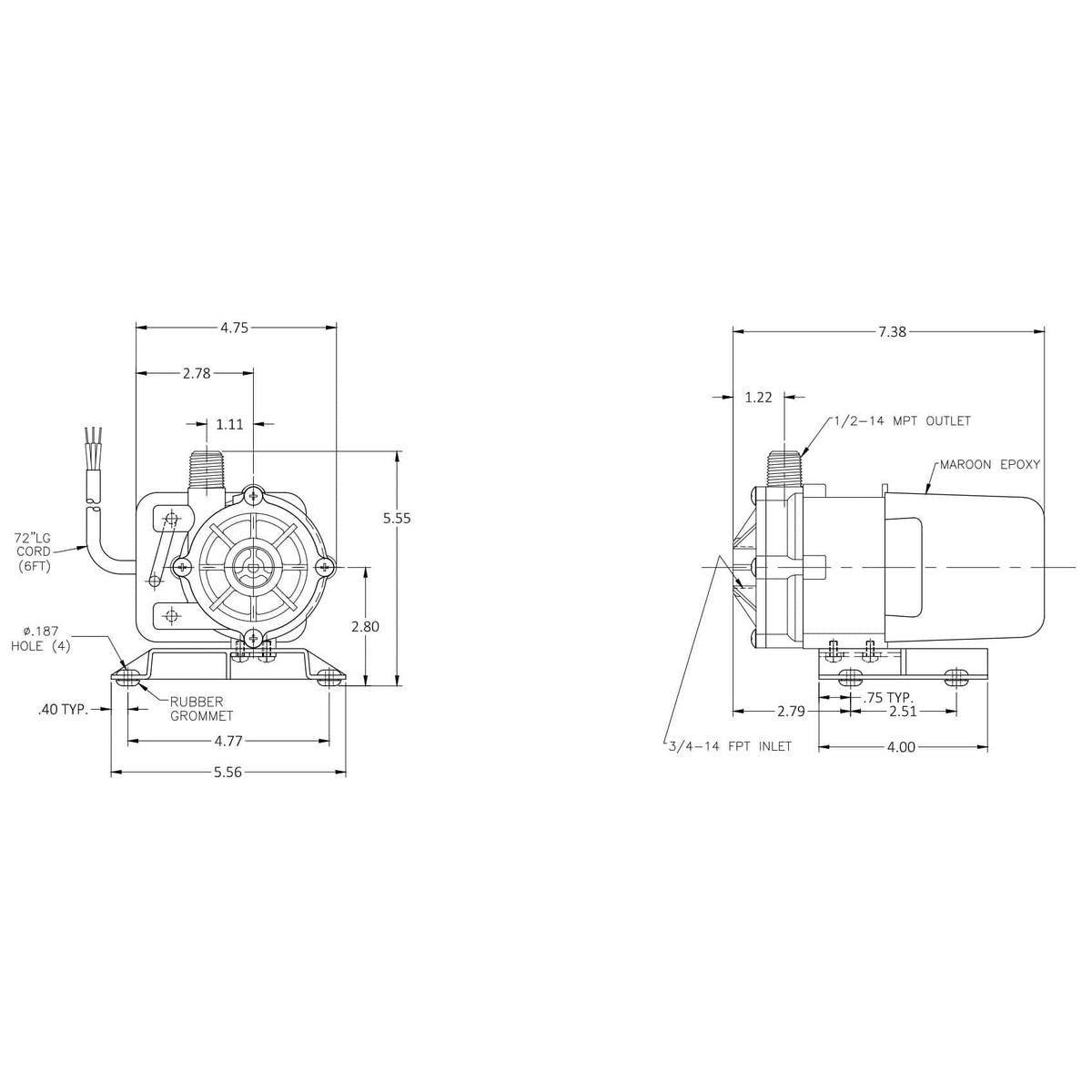 March Pump Qualifies for Free Shipping March Pump LC-3M-MD 230v Marine Pump #0130-0178-0100