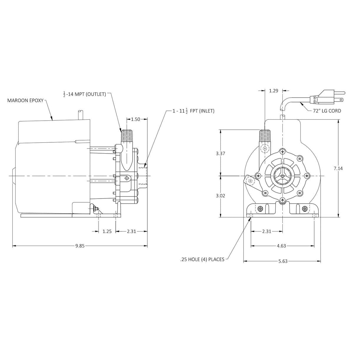 March Pump Qualifies for Free Shipping March Pump LC-5M-MD 115v Magnetic Drive Pump #0150-0249-0100