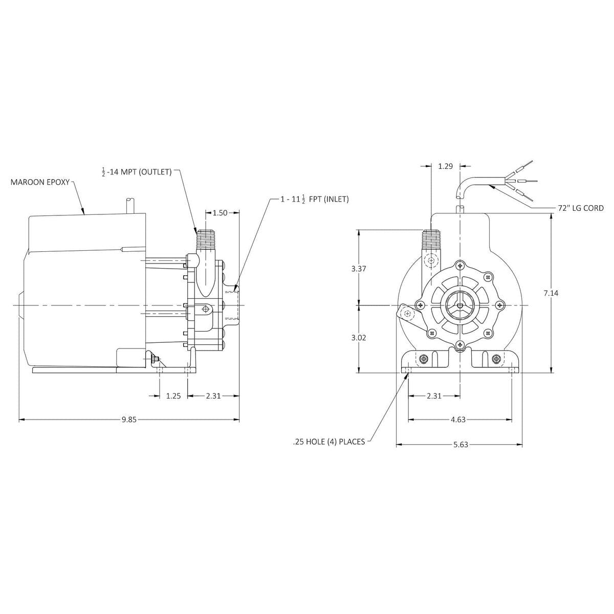 March Pump Qualifies for Free Shipping March Pump LC-5M-MD 230v Magnetic Drive Pump #0150-0250-0100