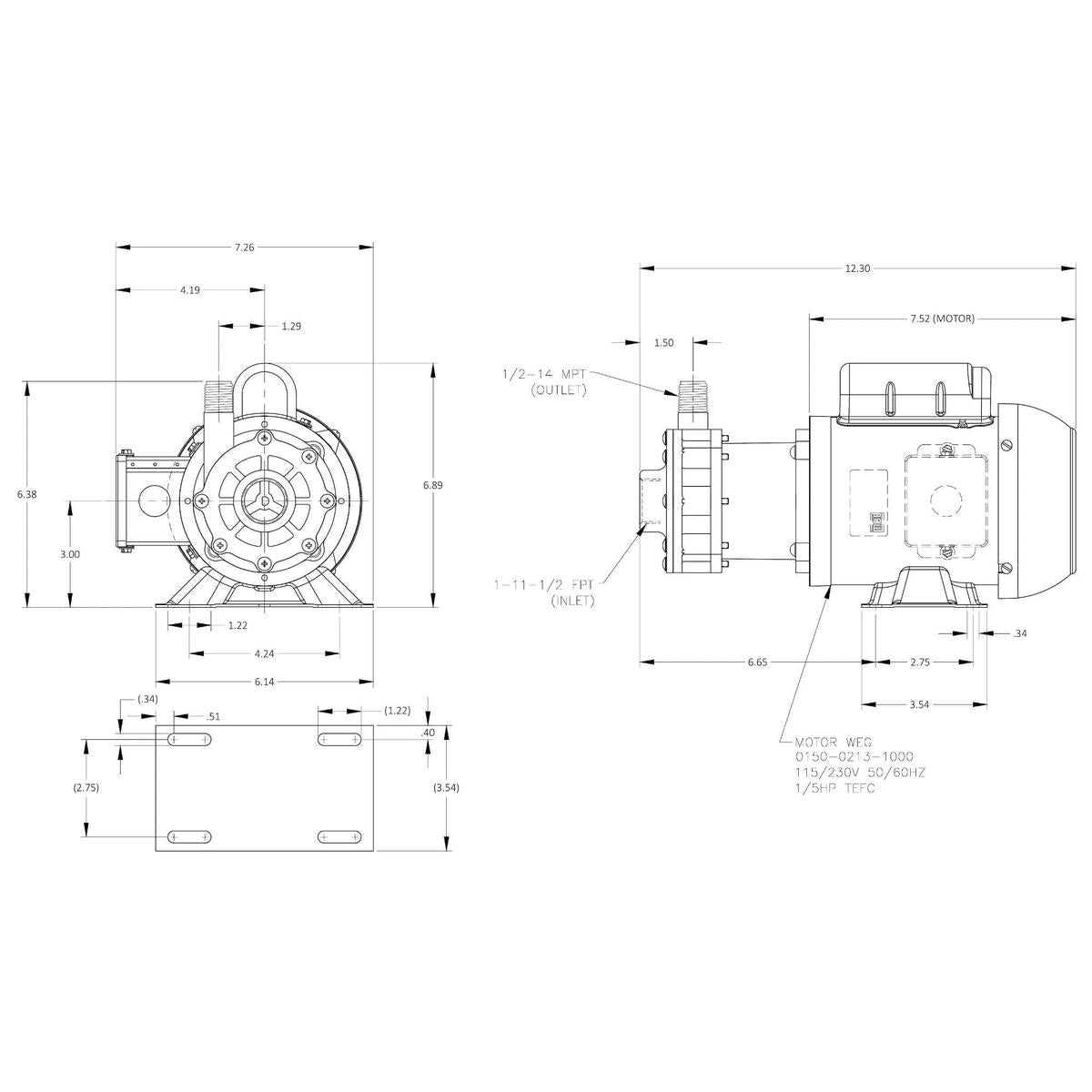 March Pump Qualifies for Free Shipping March Pump TE-5MNS-MD 115/230v #0150-0256-0100