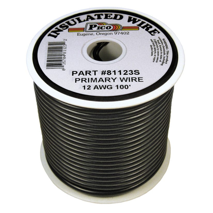 Pico Qualifies for Free Shipping Pico Primary Wire 12 AWG Black 100' Spool #81123S