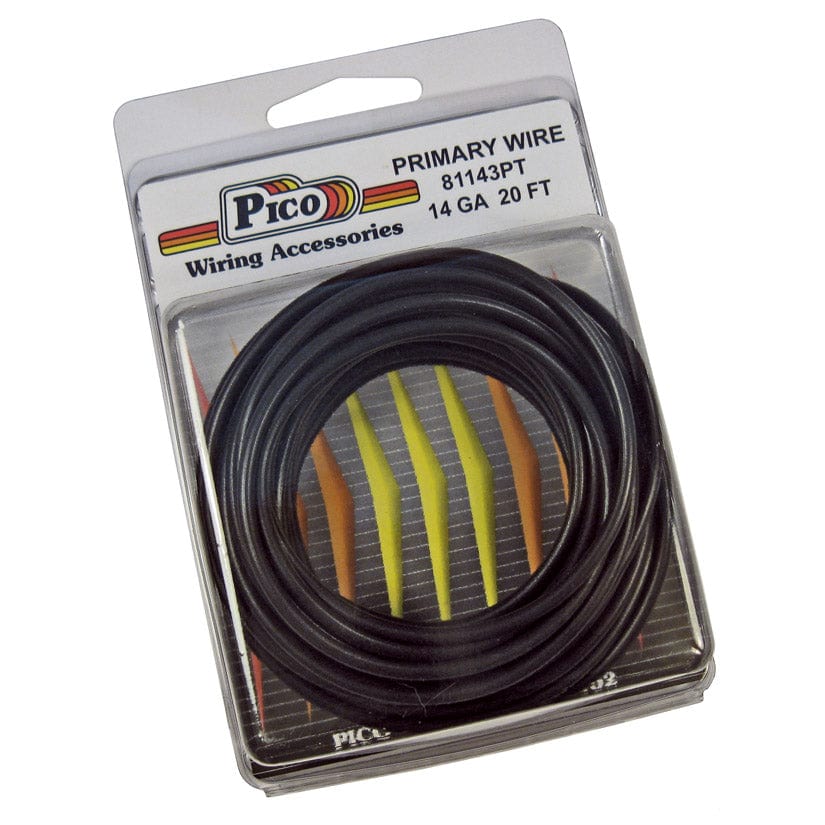 Pico Qualifies for Free Shipping Pico Primary Wire 14 AWG Black 20' Pack #81143PT