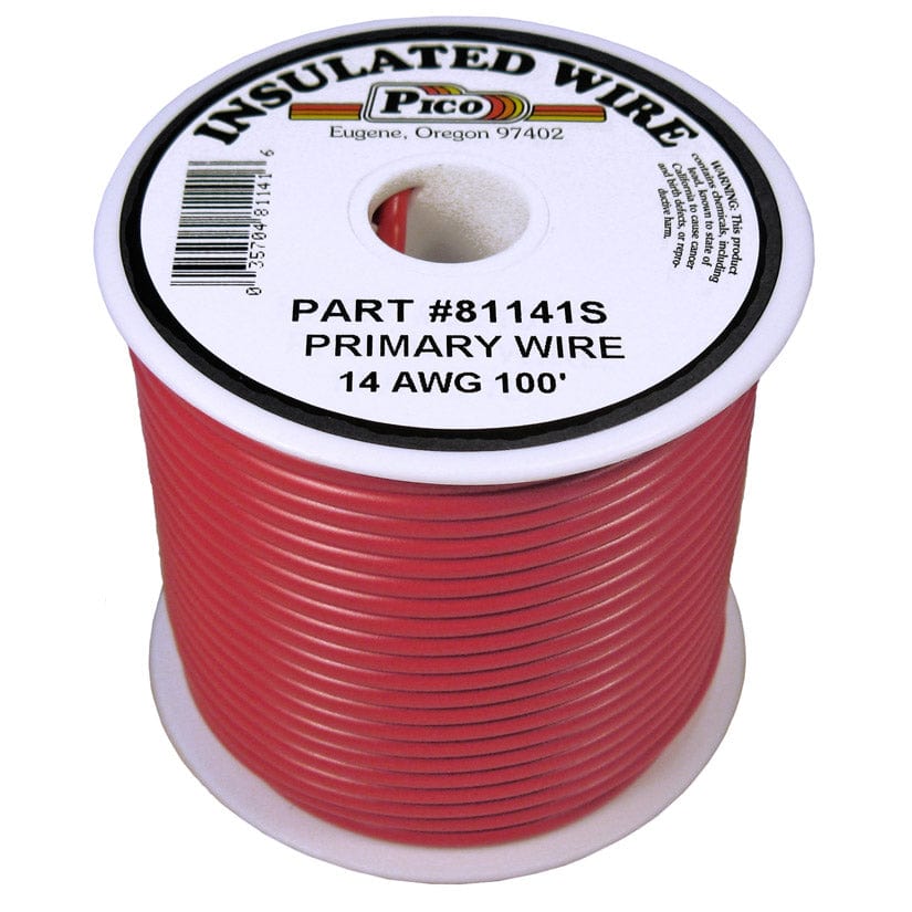 Pico Qualifies for Free Shipping Pico Primary Wire 14 AWG Red 100' Spool #81141S