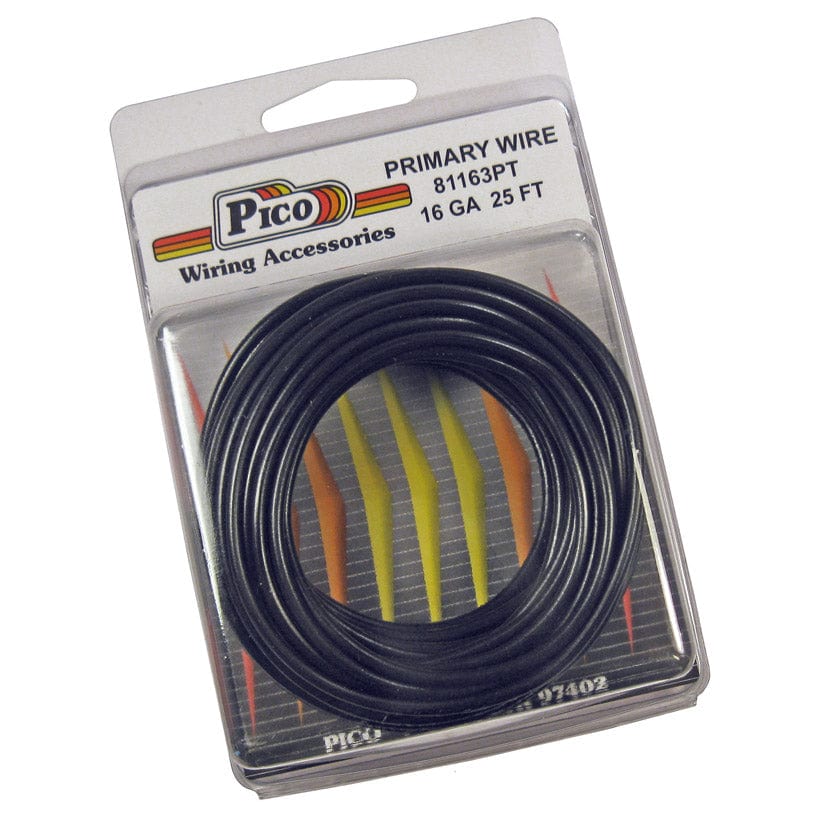 Pico Qualifies for Free Shipping Pico Primary Wire 16 AWG Black 25' Pack #81163PT