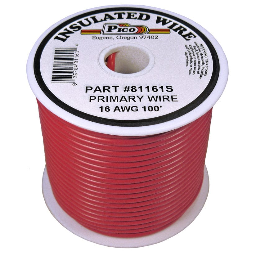 Pico Qualifies for Free Shipping Pico Primary Wire 16 AWG Red 100' Spool #81161S