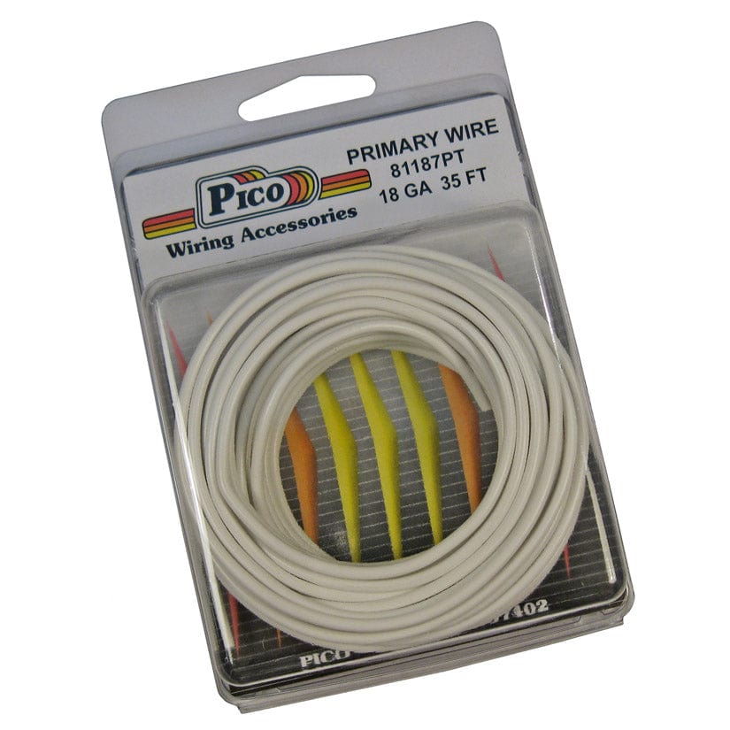 Pico Qualifies for Free Shipping Pico Primary Wire 18 AWG White 35' Pack #81187PT