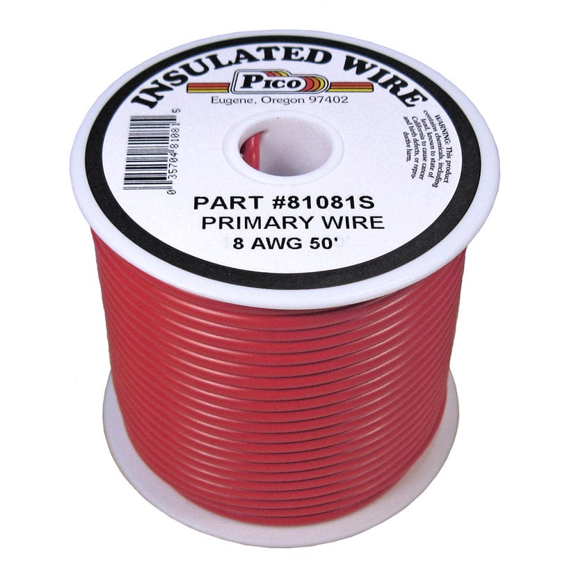 Pico Qualifies for Free Shipping Pico Primary Wire 8 AWG Red 50' Spool #81081S