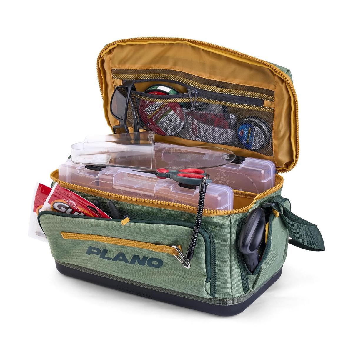 Plano Qualifies for Free Shipping Plano Weekend Tackle Bag 3700 Army Green/Yellow #P000168
