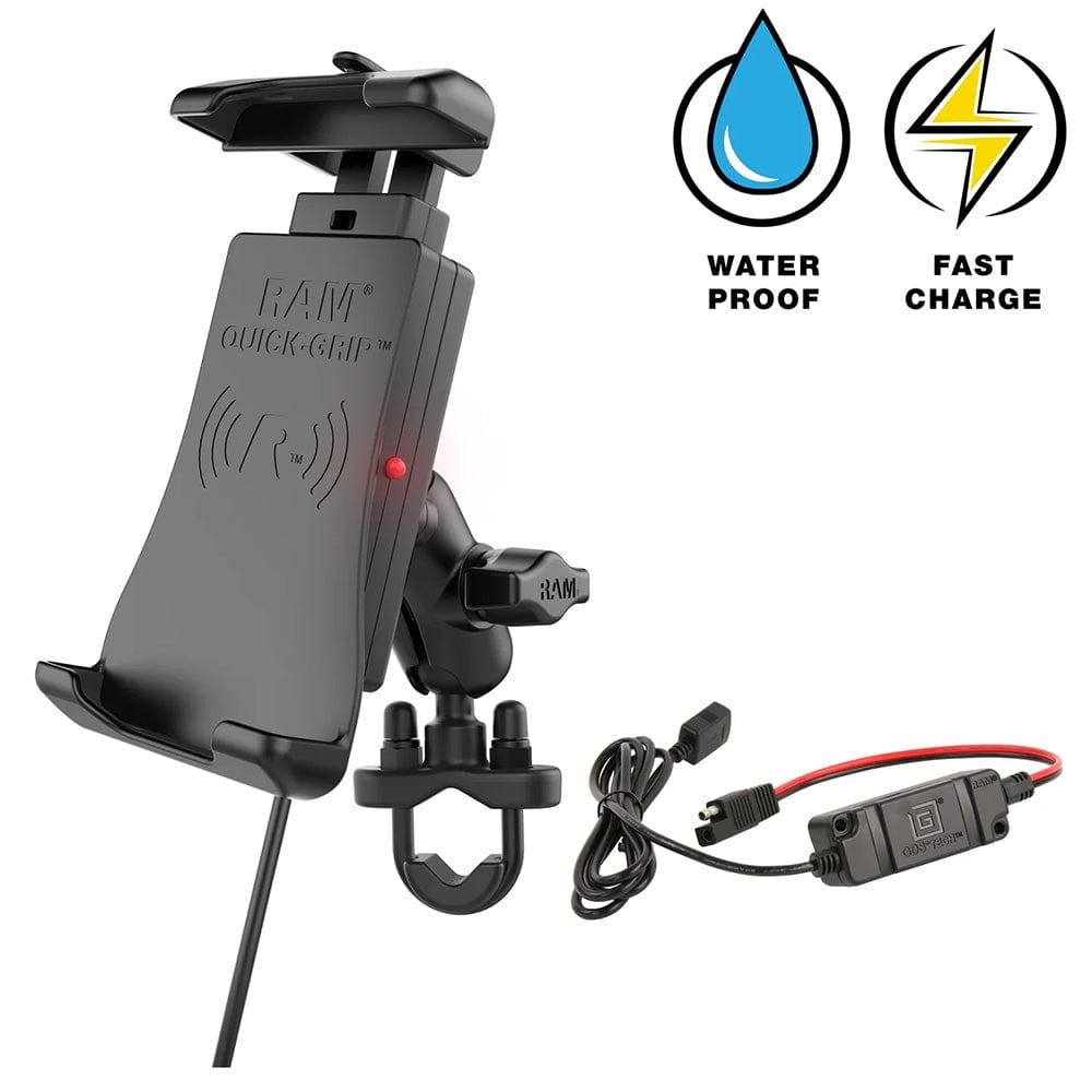 Ram Mounts Qualifies for Free Shipping RAM Quick-Grip Wireless 15w Charging Handlebar Mount #RAM-B-149Z-A-UN14W-V7M-1