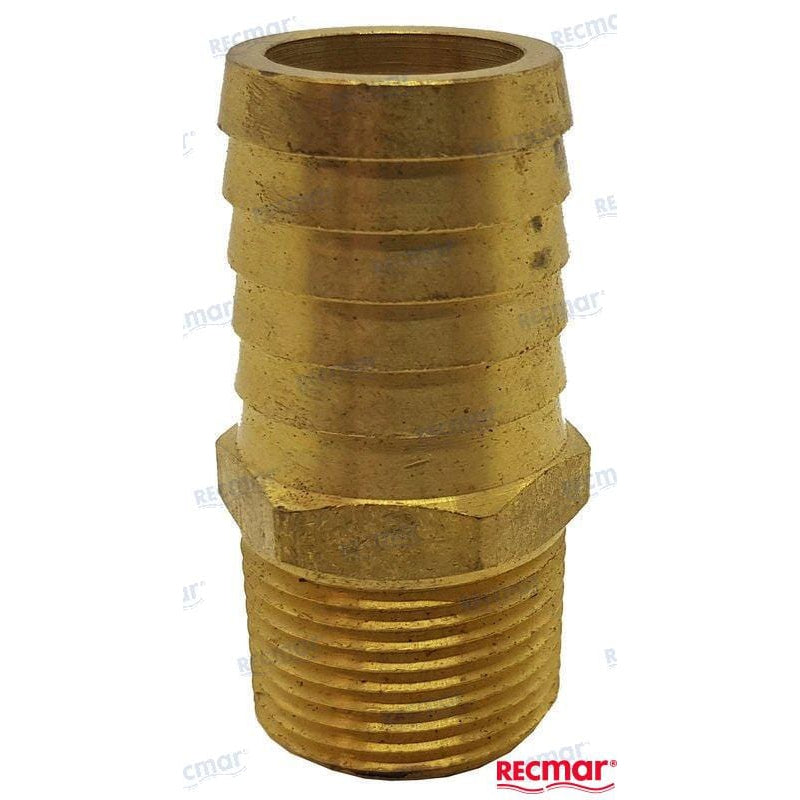 Recmar Qualifies for Free Shipping Recmar Brass Fitting 3/4" NPT x 1" Hose Straight #MP0000-800H7