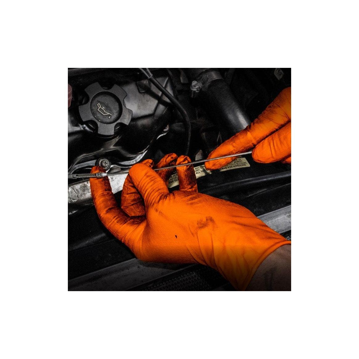 SAS Safety Qualifies for Free Shipping SAS Safety Nitrile 7mil Orange Glove L 100-Box #66473