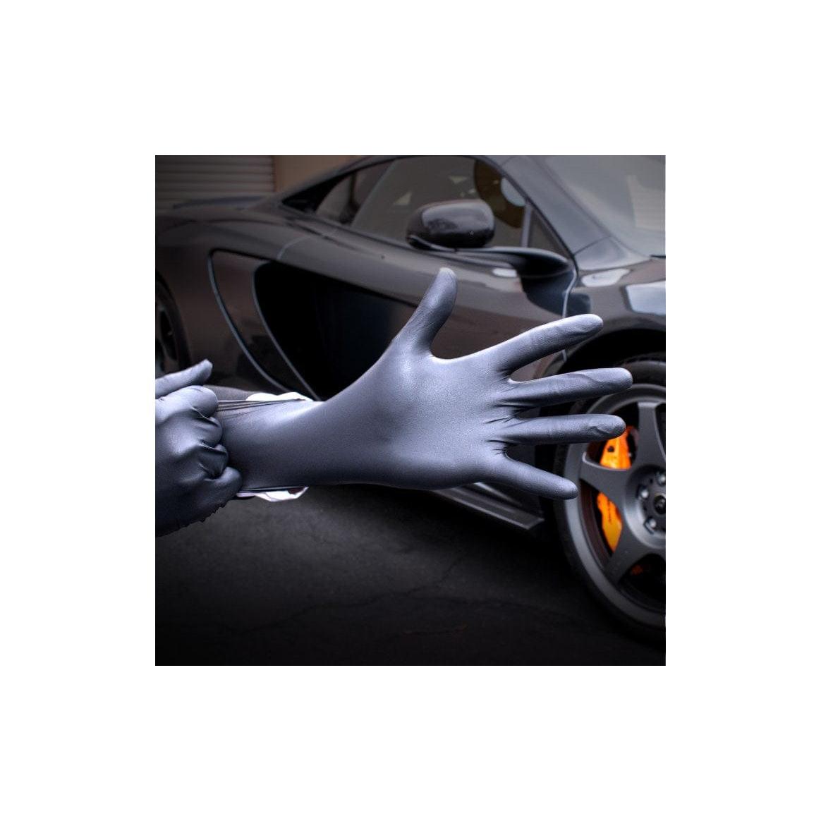 SAS Safety Qualifies for Free Shipping SAS Safety Raven Powder-Free Nitrile 7mil Black Glove M 100-Box #66517